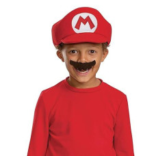Disguise Mario Hat And Mustache Costume Set, Official Super Mario Bros Costume Accessories For Kids, One Size