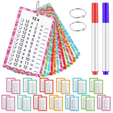 1 Pack Of 13 Multiplication Flashcards With 2 Dry Erase Markers And 2 Rings Multiplication Flashcards Math Flashcards Educationa