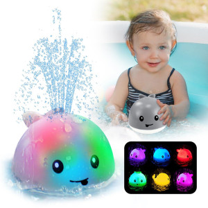 Zhenduo Baby Bath Toys Light Up Bath Toys Sprinkler Bathtub Toys For Toddlers Infant Kids Boys Automatic Spray Water Bath Toy