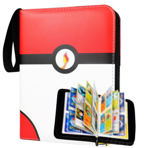 Nikodocr Card Binder For Cards Binder 4Pocket 440 Pockets Portable Card Collector Album With 55 Removable Sleeves Zipper Car