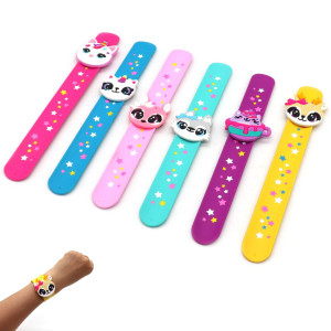 Paituend Cat Theme Slap Bracelets Party Favors Cat Silicone Wristbands 6Pack For Boysgirls Birthdaycat Theme Party Supplies