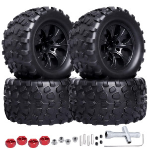 Crazyhobby Preglued 28 Rc Monster Truck Tires And Wheels 12Mm Hex Hubs For 110 Arrma Granite Voltage Mega 2Wd 110 Granite 4X