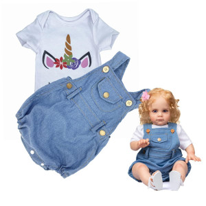 24 Babyfere Reborn Baby Doll Clothes Denim Outfits For 2224 Inch Newborn Reborn Girl Dolls Matching Clothes