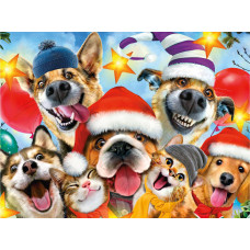 Ceaco Selfies Christmas Cats And Dogs 550 Piece Jigsaw Puzzle