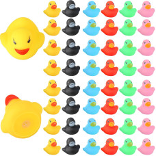 200 Pcs Mini Rubber Ducks In Bulk Yellow Tiny Baby Shower Ducks Float Squeak Bathtub Duckies Preschool Bath Toy For Birthday Par