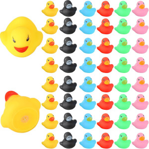 200 Pcs Mini Rubber Ducks In Bulk Yellow Tiny Baby Shower Ducks Float Squeak Bathtub Duckies Preschool Bath Toy For Birthday Par