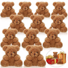 Sotiff 12 Pcs Mini Bear Plush Stuffed 4 Inch Small Fuzzy Bear Bulk Animal Toy Bear Doll Keychains Decor Wedding Party Favors For