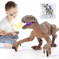 Acekid Remote Control Dinosaur Dinosaur Toys For Kids 312 Attached 50 Sheets Dinosaur Stickers 24Ghz Rechargeable Emulation