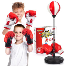 Shylizard Punching Bag For Kids Included 2 Pack Boxing Gloves Boxing Toys For Boys Boxing Bag Sets With Height Adjustable Stan