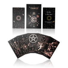 Wjpc Rose Gold Foil Tarot Card Decks Set With Guidebookgift Box For Beginner Expert Fortune Telling Game Cards For Tarot Deck