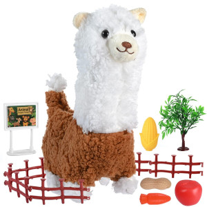 Electronic Plush Alpaca Toy Walking Singing Neck Wagging Kids Plush Interactive Alpaca Toy Realistic Stuffed Animal Toys