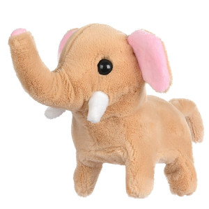 Worwoder Toddlers Toys Electronic Plush Elephant Toy Walking Wagging Tail Barking Interactive Toy Stuffed Animal Pet Stretching