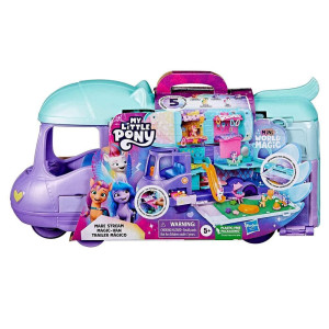 My Little Pony Playset Mini World Magic Mare Stream, Buildable Trailer Camper Van, Mini Toys for Girls and Boys Age 5 and Up
