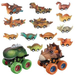 E Eakson Dinosaur Toy Pull Back Cars 14 Pack Dino Toys For 3 Year Old Boys And Toddlers Boy Toys Age 3 4 5 And Up Pull Back T