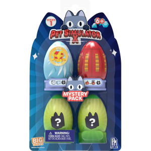 Pet Simulator Mystery Pet Minifigures 4Pack Four Mystery Eggs Figures Waccessories Stands Series 2 Includes Dlc