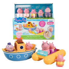 Toomies Peppa Pig Bath Toys Peppas Boat Adventure Bath Toy Set Includes 2 Boat Toys And 5 Peppa Pig Figures Peppa Pig Toy