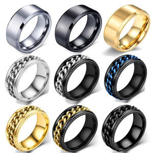 Fekang Anxiety Rings Fidget Rings For Women Stress Relief Spinner Rings For Teen Girls Stress Rings 4Pcs 6Mm Titanium Steel Ring