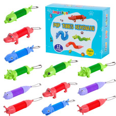 12 Pack Animal Pop Tubesmini Pop Tubes Keychainkids Party Favors Toddler Toys Age 34Sensory Toys For Toddlers 35Party Fav