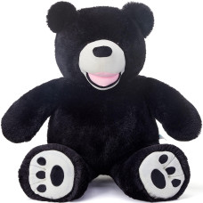 Ikasa Giant Teddy Bear Stuffed Animal Plush Toylarge Bear Cute Jumbo Soft Toyshuge Big Size Fat Plushiegifts For Kids Black