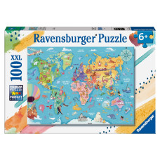 Ravensburger Map Of The World 100 Piece Jigsaw Puzzle For Kids Age 6 Years Up