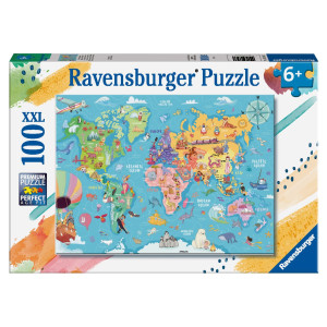 Ravensburger Map Of The World 100 Piece Jigsaw Puzzle For Kids Age 6 Years Up