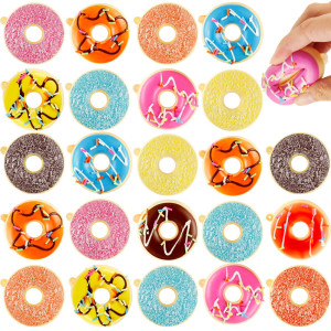 Lewtemi 24 Pcs Donut Balls Stress Squeeze Rainbow Donut Party Favors Stress Relief Donuts 12 Colors Decorations Donut Toys For P