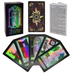 Smoostart 78 Tarot Cards With Guidebook Holographic Tarot Cards Deck Future Telling Game With Colorful Box For Beginners And Pr