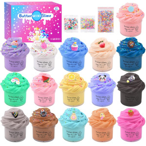 16 Pack Mini Butter Slime Kit With Pink Watermelon Lemon Slices And Mermaid Slime Etc 16 Color Slime And Slime Charms Diy Scen