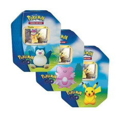 Pokemon Go Gift Tins All 3 Tins Pikachu Snorlax Blissey 12 Total Booster Packs Promos