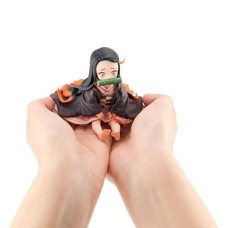 Ninjamo Mini Nezuko Kamado Figure Sitting Pose Extra Small Demon Anime Slayer Collectible Prop Statue