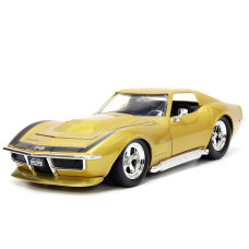 Jada Toys Big Time Muscle 124 1969 Chevy Corvette Stingray Zl1 Diecast Car Gold Toys For Kids And Adults