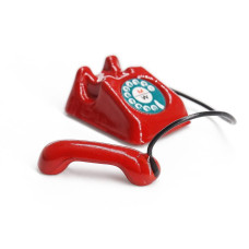 Odoria 112 Miniature Telephone Dollhouse Decoration Accessories Red