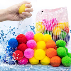 Auksay 50 Water Soaker Balls Reusable Water Balloons Splash Balls Pool Water Toys Outdoor Toys For Kids And Adults Toys Pool Par