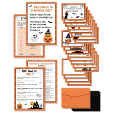 Sinasasspel Halloween Scavenger Hunt Clues Card Game Treasure Hunt Games Cards Halloween Games Party Indoor Halloween Pumpkin Gh