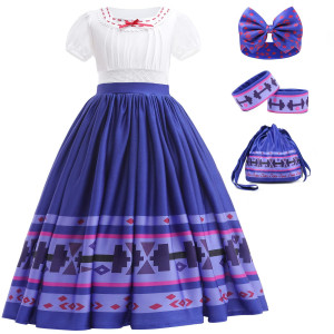 Jourpeo Magic Dress Costume Toddler Girls Cosplay Role Play Clothes Kids Halloween Stage Show Party Dress Up 45 Years Blue