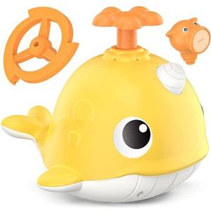 Kindiary Bath Toy Water Spray Narwhal With 3 Sprinklers Bathtub Waterproof Bathing Tub Swimming Pool Toy For Baby Toddlers I