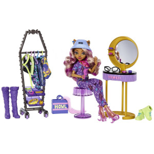 Monster High Doll Playset Clawdeen Wolf Bootique Studio With Fashion Accessories 20 Pieces For Mixmatch Outfits