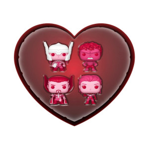 Funko Pocket Pop Marvel Classic Val Box 4 Pack Happy Valentines Heart Shaped Gift Box Avengers