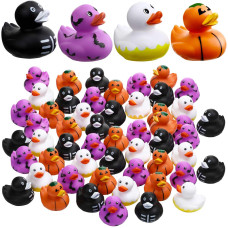 48 Pack 2 Inch Halloween Rubber Duckies Assorted Mini Rubber Ducks In Bulk Rubber Ducky Party Supplies For Boys Girls Trick Or T