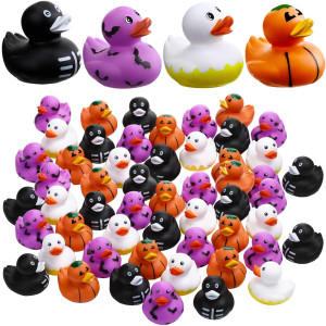 48 Pack 2 Inch Halloween Rubber Duckies Assorted Mini Rubber Ducks In Bulk Rubber Ducky Party Supplies For Boys Girls Trick Or T