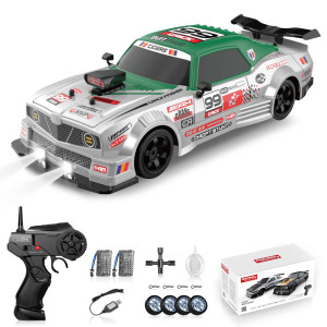 Sakeye Remote Control Car 116 24Ghz 4Wd Rc Drift Car Rechargeable High Speed Rc Cars With Spray Cool Lights Two Batteries A