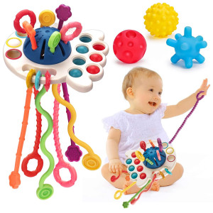 Montessori Pull String Toys For Babies 06 612 Months Baby Sensory Toys Balls Toddler Travel Infant Toys 9 10 1218 Month Teeth