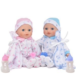 Gift Boutique Soft Body Twin Baby Dolls For Toddlers In Gift Box 12 Inch Baby Doll With Pacifier Baby Girl Doll And Baby Boy D