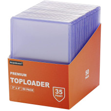 50Ct Top Loaders For Cards 3X4 Baseball Card Protectors Hard Plastic Premium Toploaders For Collectible Trading Cards