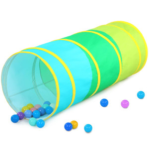 Moncoland Kids Play Tunnel Tent For Toddlers Colorful Cotton Pop Up Crawl Tunnel Toy For Baby Infant Children Or Dog Cat Pet C