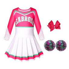 Flowfluent Cheerleader Costume For Girls Zombie Movie Fancy Dress Uniform Halloween Party Dress Up With Accessories 312 Years