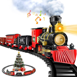 Baingesk Train Set Electric Train Toy For Boys Girls Model Christmas Train Set For Under The Tree Railway Kit With Sounds