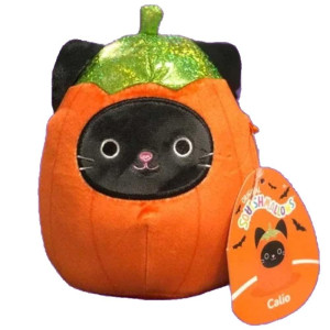 Squishmallow Official Kellytoy Halloween Squishy Soft Plush Toy Animals Calio Cat In Pumpkin Costume 5 Inch