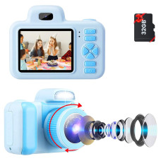 Moreximi Kids Camera Digital Camera For Kids Upgraded Rotating Zoom Lens Mini Selfie Children Camera Toys Christmas Birthday