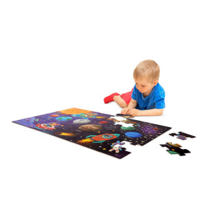 B Toys Floor Puzzle 48Piece Solar System Puzzle Large 2 X 3 Feet Jigsaw Puzzle For Kids Planets Astronauts Solar Sys